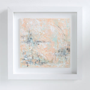 Sunset Lagoon Framed Abstract Landscape Painting 30cm sq