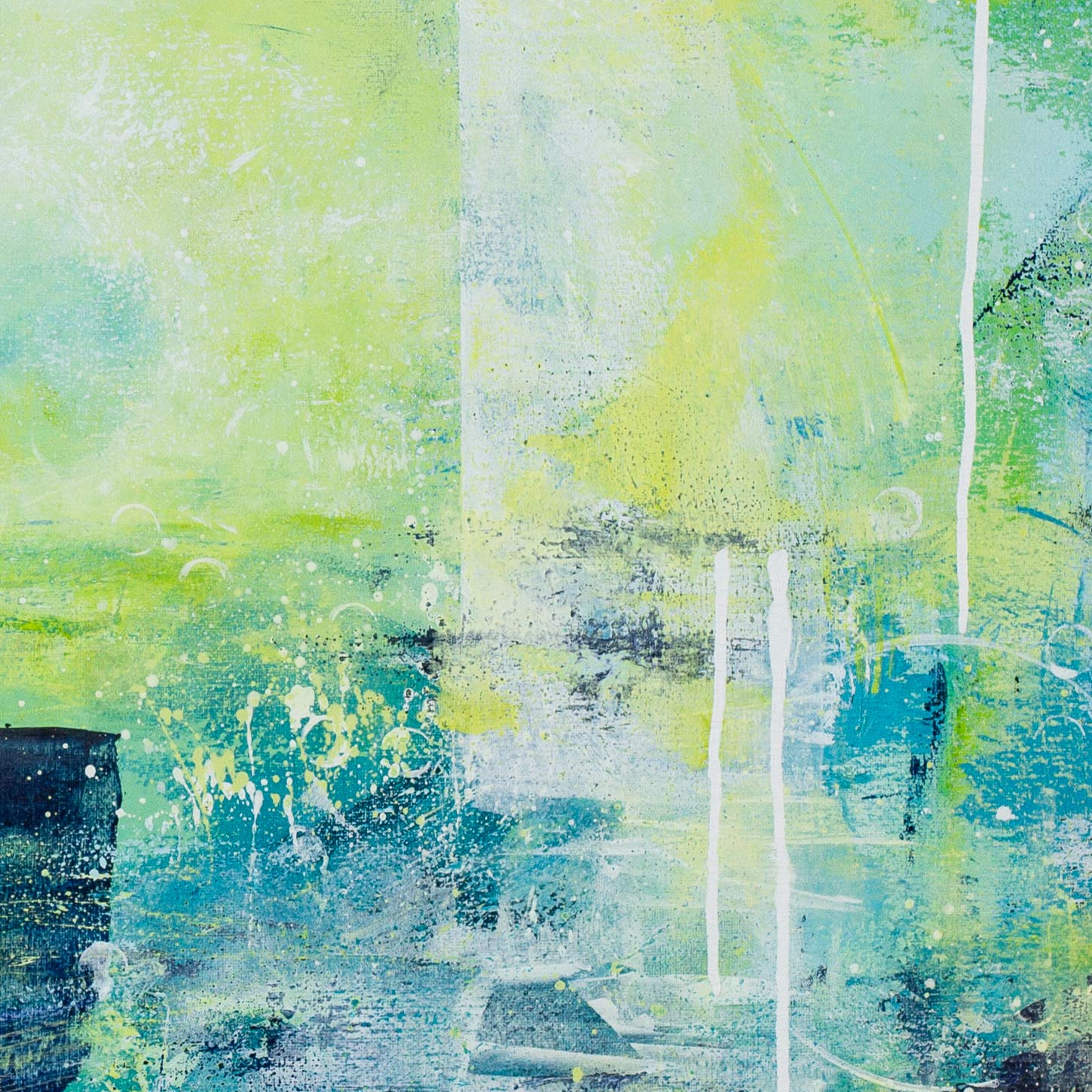 Rhapsody Blue Green Abstract Painting