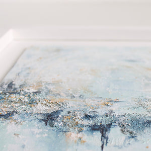 Tranquil Waters Framed Abstract Landscape Painting 30cm sq