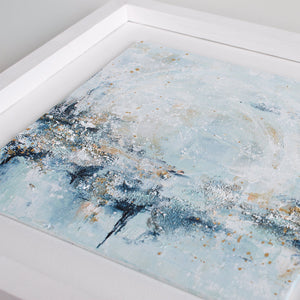 Tranquil Waters Framed Abstract Landscape Painting 30cm sq