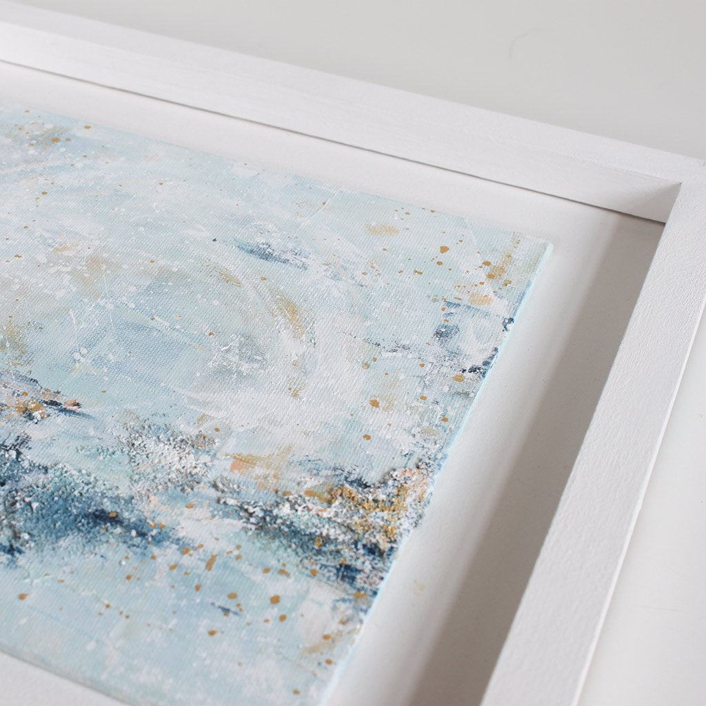 Tranquil Waters Framed Abstract Landscape Painting 30cm sq