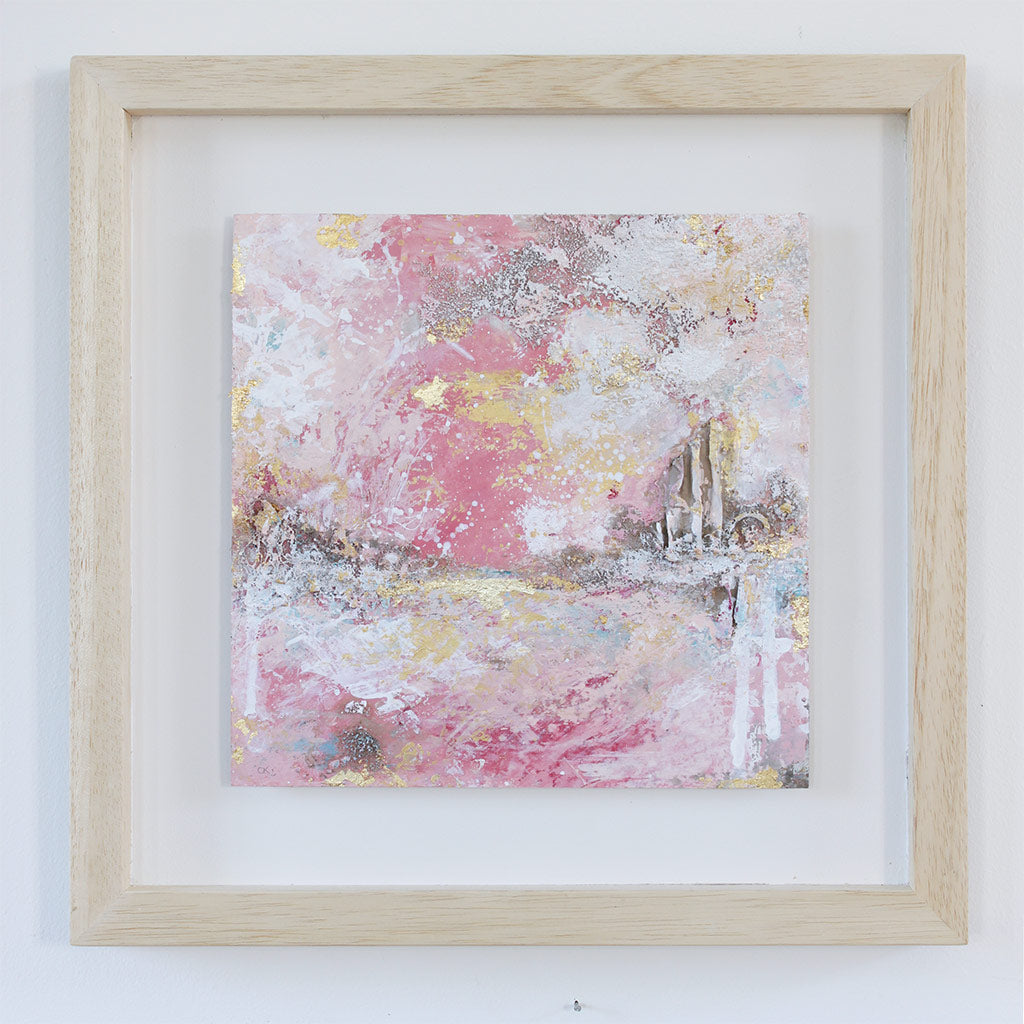 Blushing Shoreline Abstract Painting 35.5cm x 35.5cm