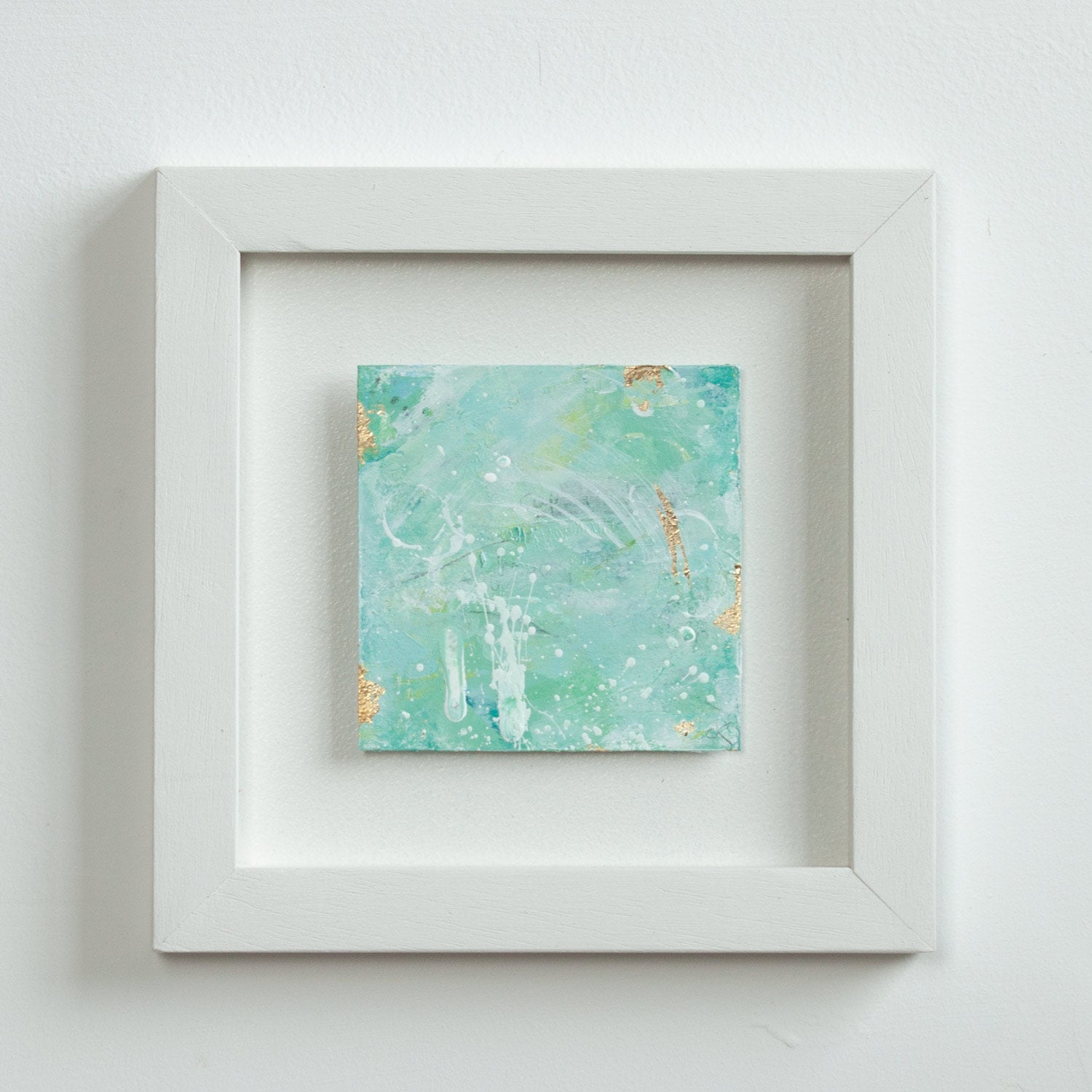 Captivated | Green Abstract Landscape Mini Painting 20cm x 20cm