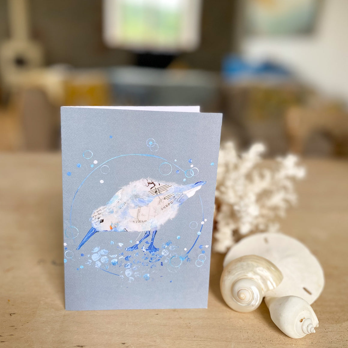 Greetings Card Blue Sandpiper Jasper