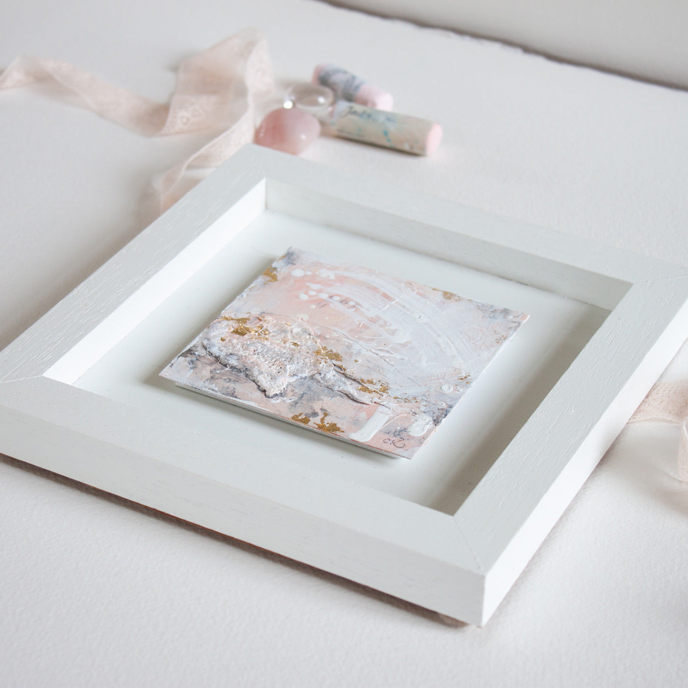 Conjured out of smoke Abstract mini painting 20cm x 20cm