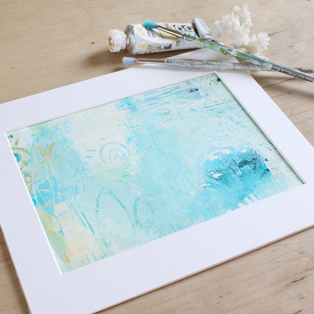 Beachcomber Abstract Painting on Paper 8" x 10"