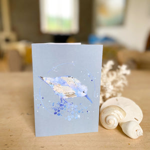 Greetings Card Blue Sandpiper Oren