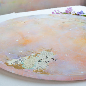 Circling back to you |  Ephemera Moon Painting on 24 inch canvas