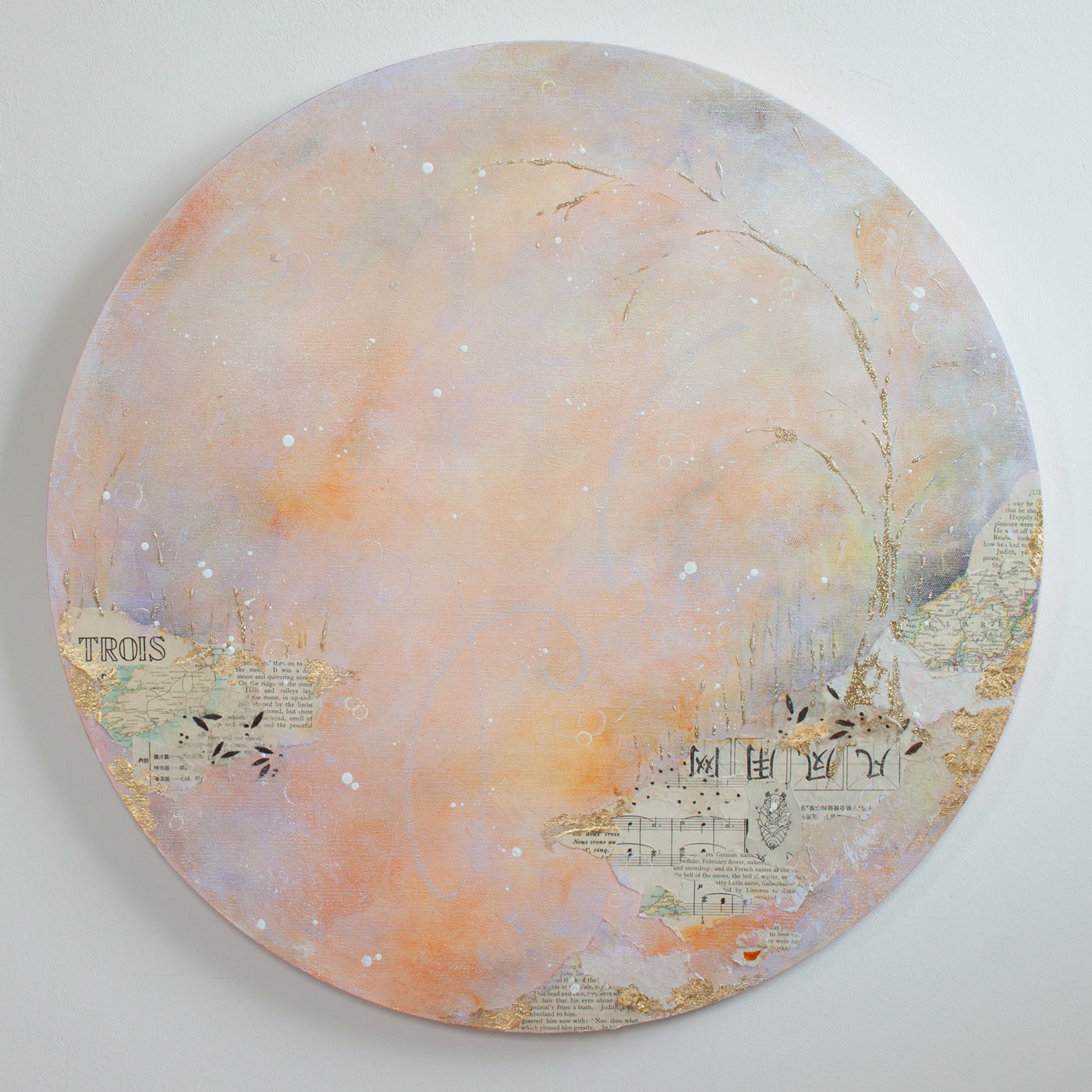 Circling back to you |  Ephemera Moon Painting on 24 inch canvas