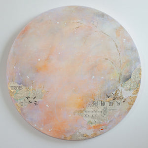 Circling back to you |  Ephemera Moon Painting on 24 inch canvas