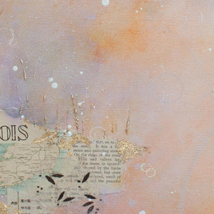 Circling back to you |  Ephemera Moon Painting on 24 inch canvas