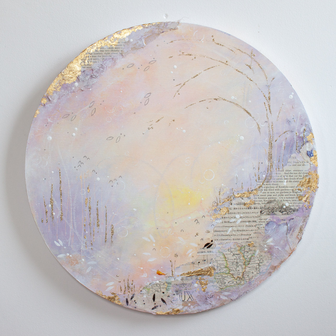 Druid's Circle |  Ephemera Moon Painting on 18 inch canvas