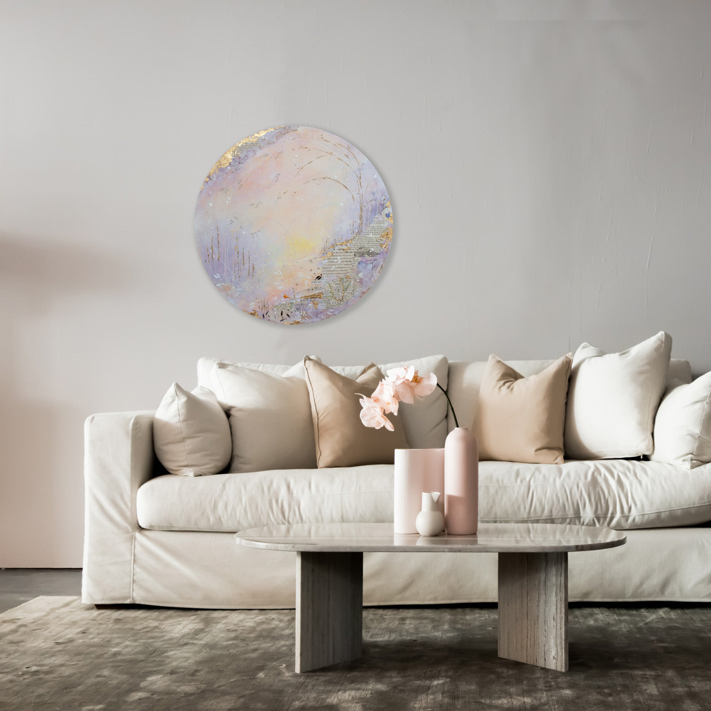 Druid's Circle |  Ephemera Moon Painting on 18 inch canvas