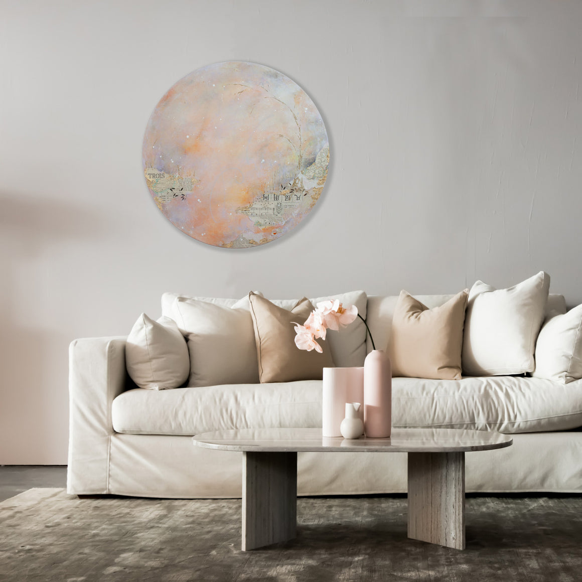 Circling back to you |  Ephemera Moon Painting on 24 inch canvas