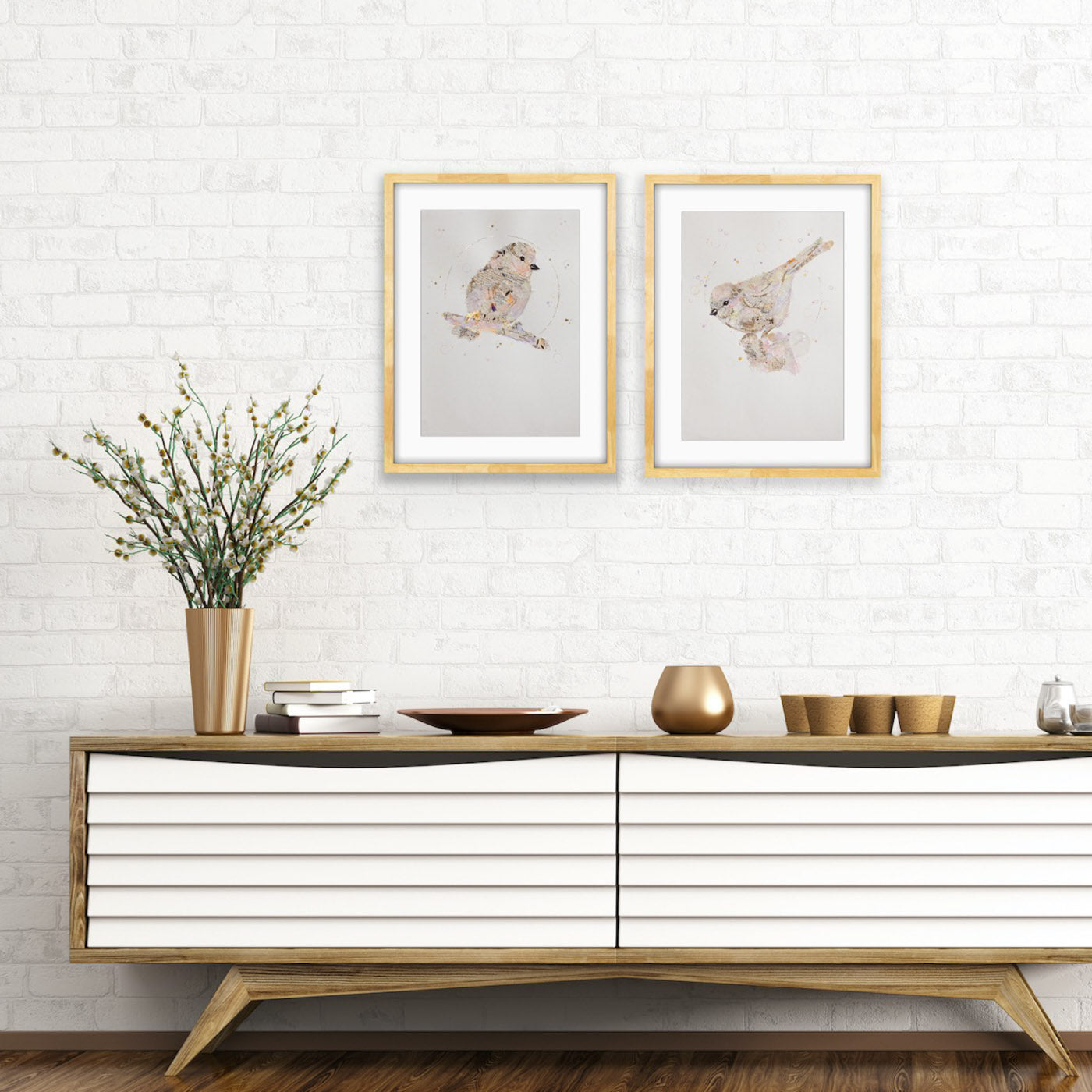 Custom Ephemera Bird Painting