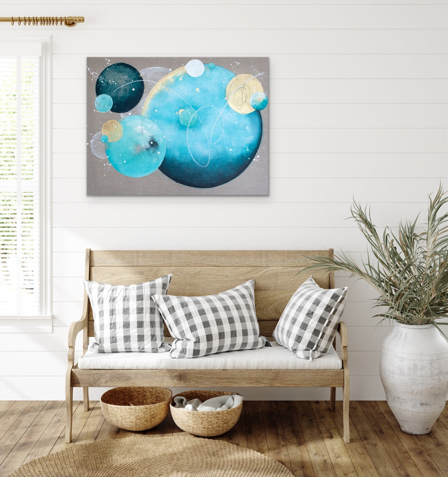 Lagoonside Moon Painting on Canvas 60cm x 80m
