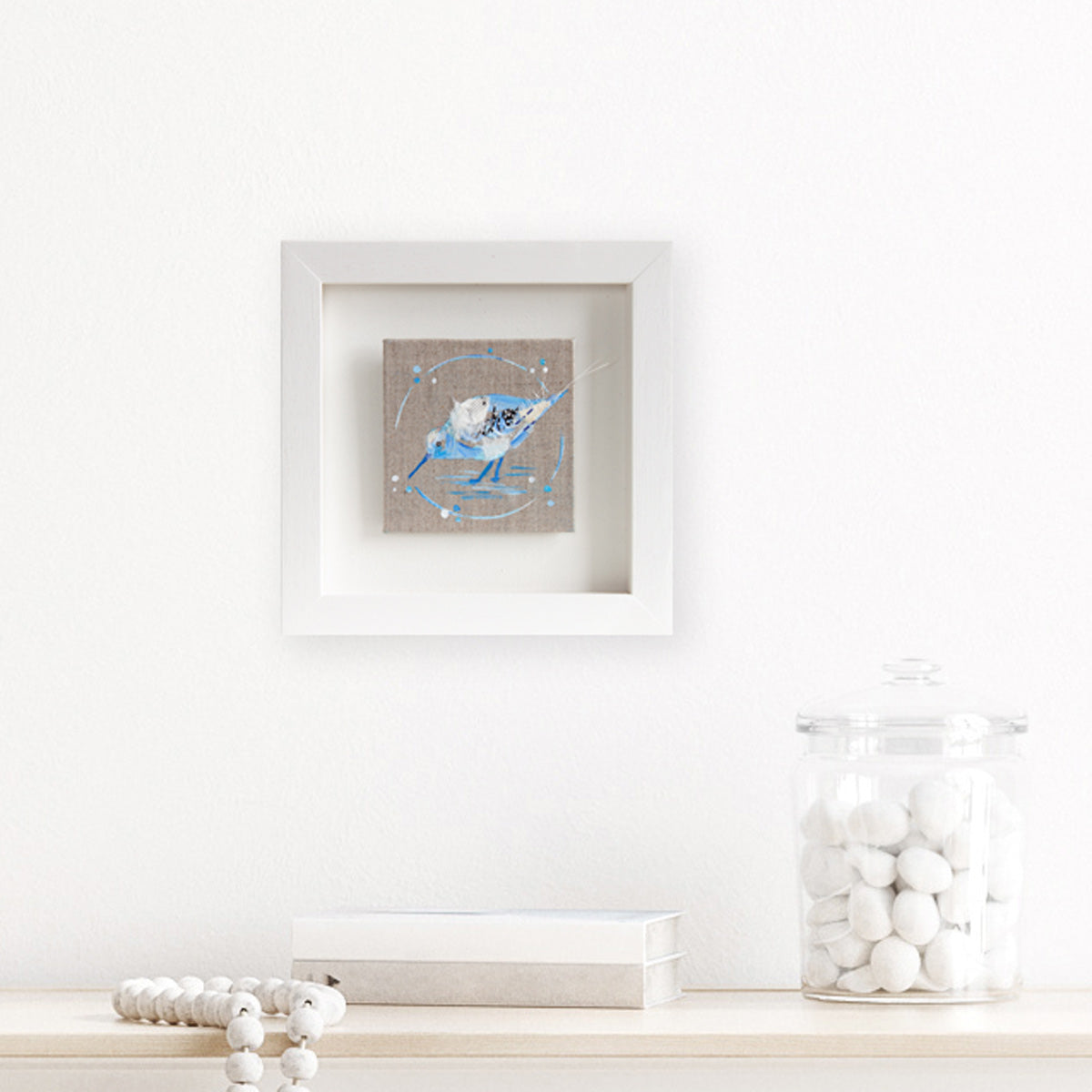 Echo |  Mini Blue Ephemera Sandpiper Painting