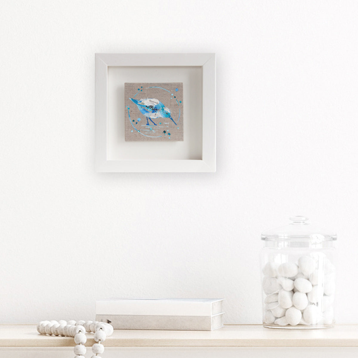 Love |  Mini Blue Ephemera Sandpiper Painting