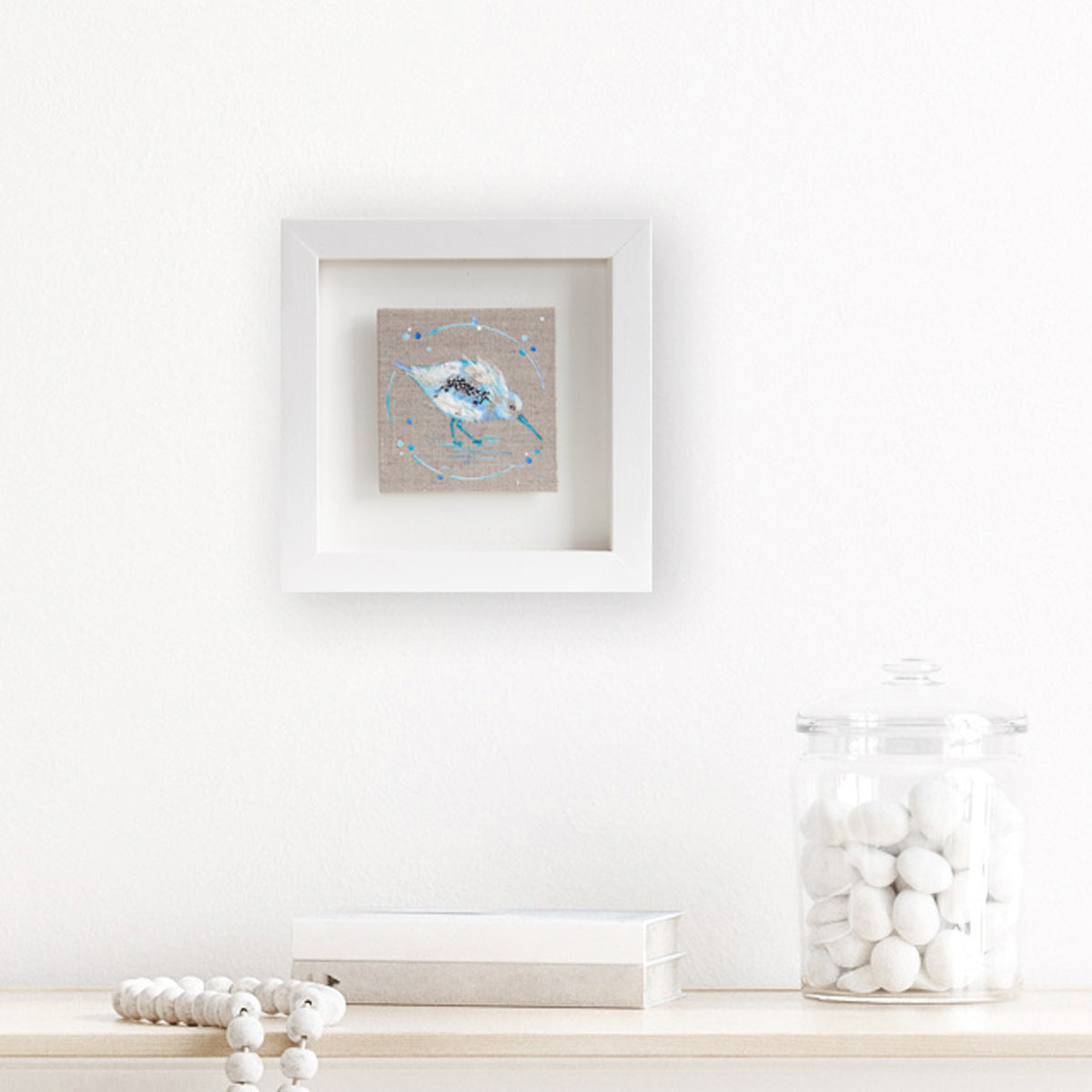 Yours |  Mini Blue Ephemera Sandpiper Painting