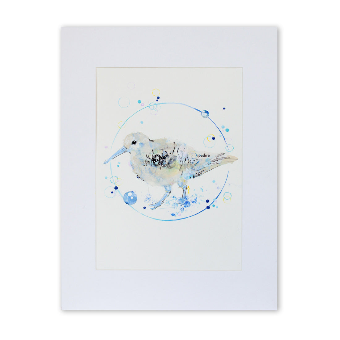 Orla Sandpiper | Blue Ephemera Bird Painting A4