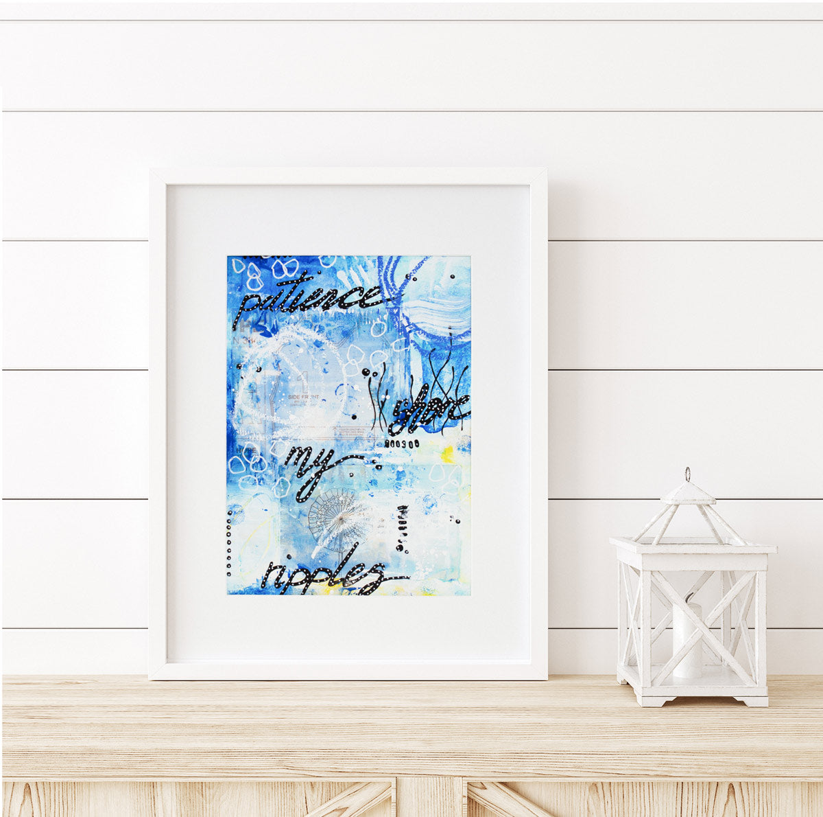 Ripples across time | Blue Yellow Ocean Painting A4