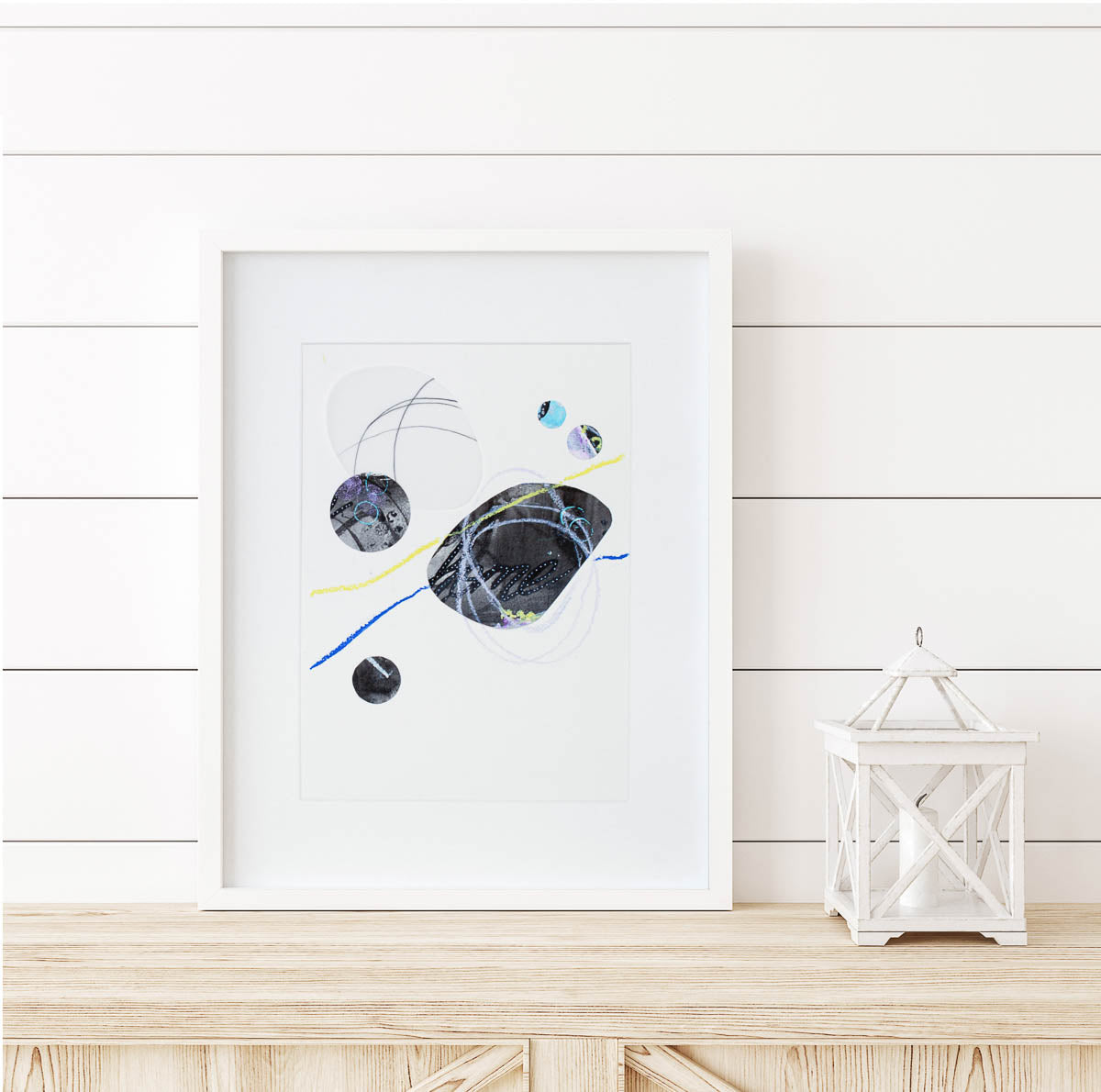 We are home | Charcoal Pebble Painting A4