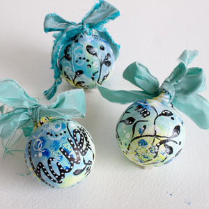 Hand painted Christmas Tree Bauble Ornament