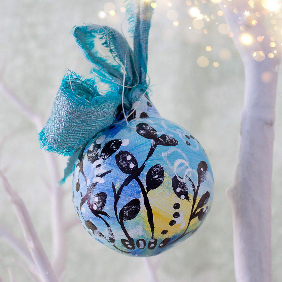 Hand painted Christmas Tree Bauble Ornament