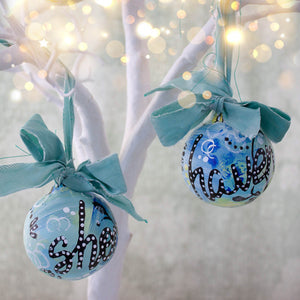 Hand painted Christmas Tree Bauble Ornament