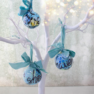 Hand painted Christmas Tree Bauble Ornament