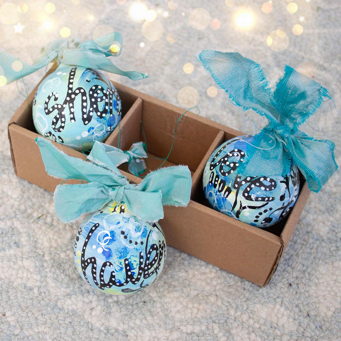 Hand painted Christmas Tree Bauble Ornament