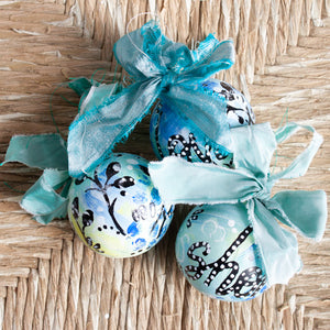Hand painted Christmas Tree Bauble Ornament