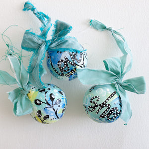 Hand painted Christmas Tree Bauble Ornament