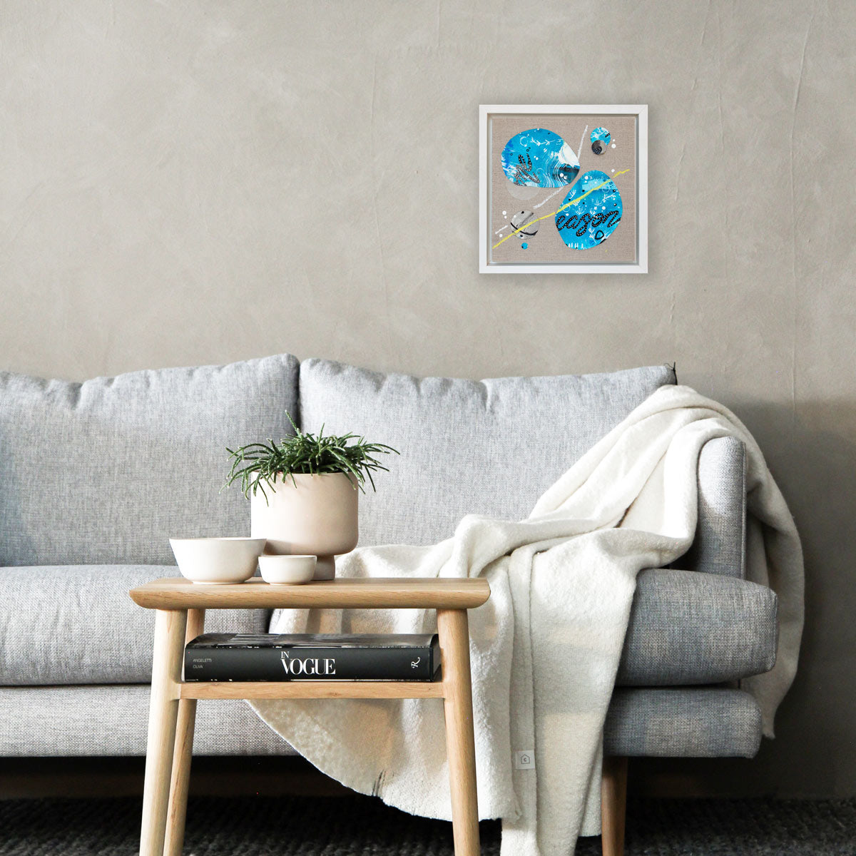 Finding our reason |  Framed Pebble Painting on 20cm sq Canvas