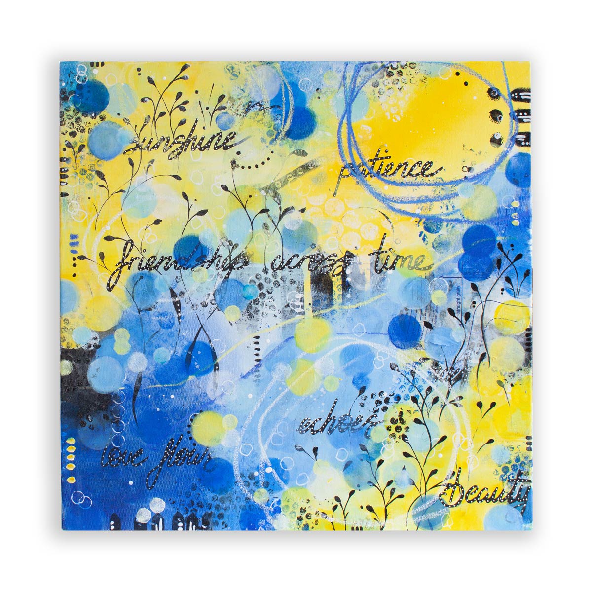Footsteps on your soul | Blue Yellow Abstract Sea Painting 60cm