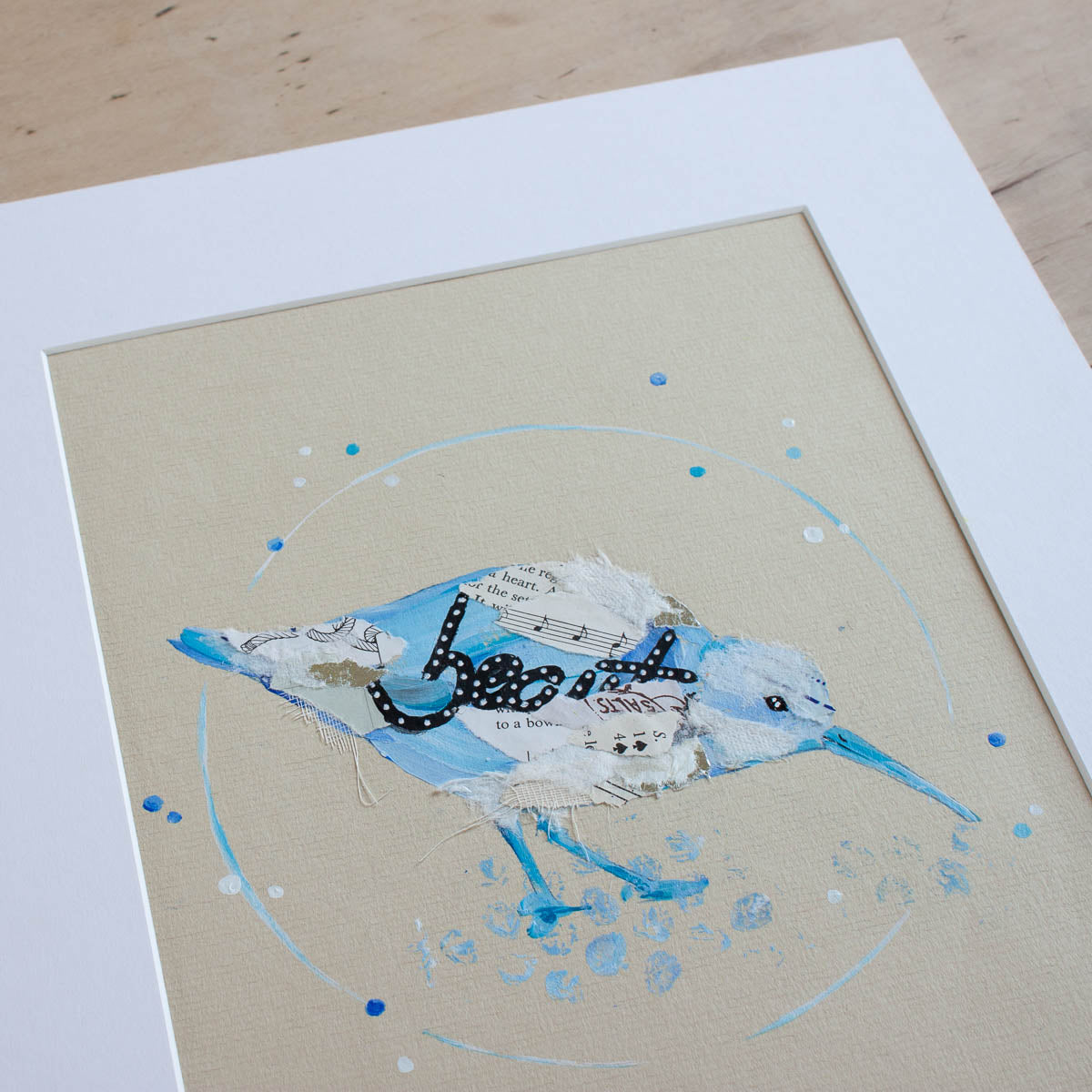 Bethany Sandpiper | Blue Ephemera Bird Painting A4