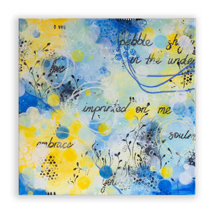 Embracing the shifts | Blue Yellow Abstract Sea Painting 60cm
