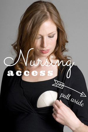 Nursing access on maternity nursing nightdress