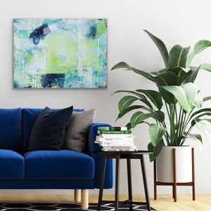 Rhapsody Blue Green Abstract Painting