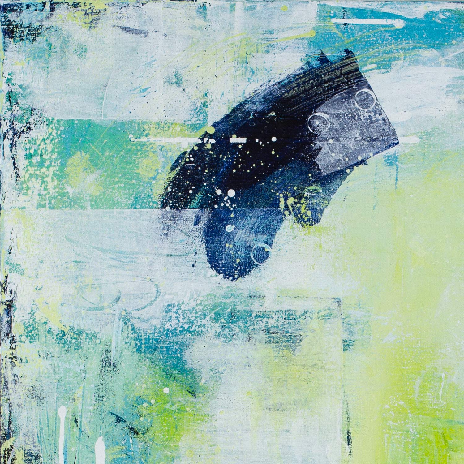 Rhapsody Blue Green Abstract Painting