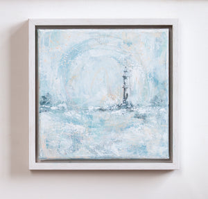 Seamist Lighthouse Painting Blue 20cm x 20cm