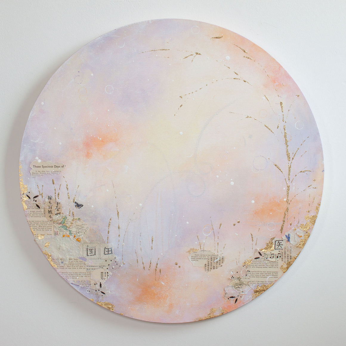 Softly Underfoot |  Ephemera Moon Painting on 24 inch canvas