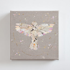 Storm Ephemera Bird on Raw Linen Canvas