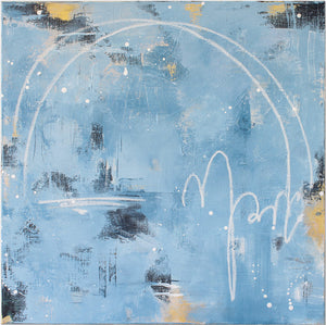 City Lights Blue Abstract Painting 60cm x 60cm