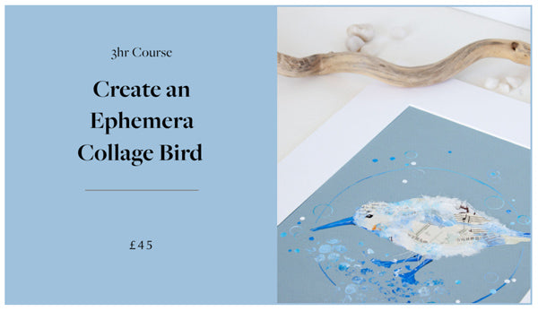 Create an Ephemera Collage Bird Class  3hrs