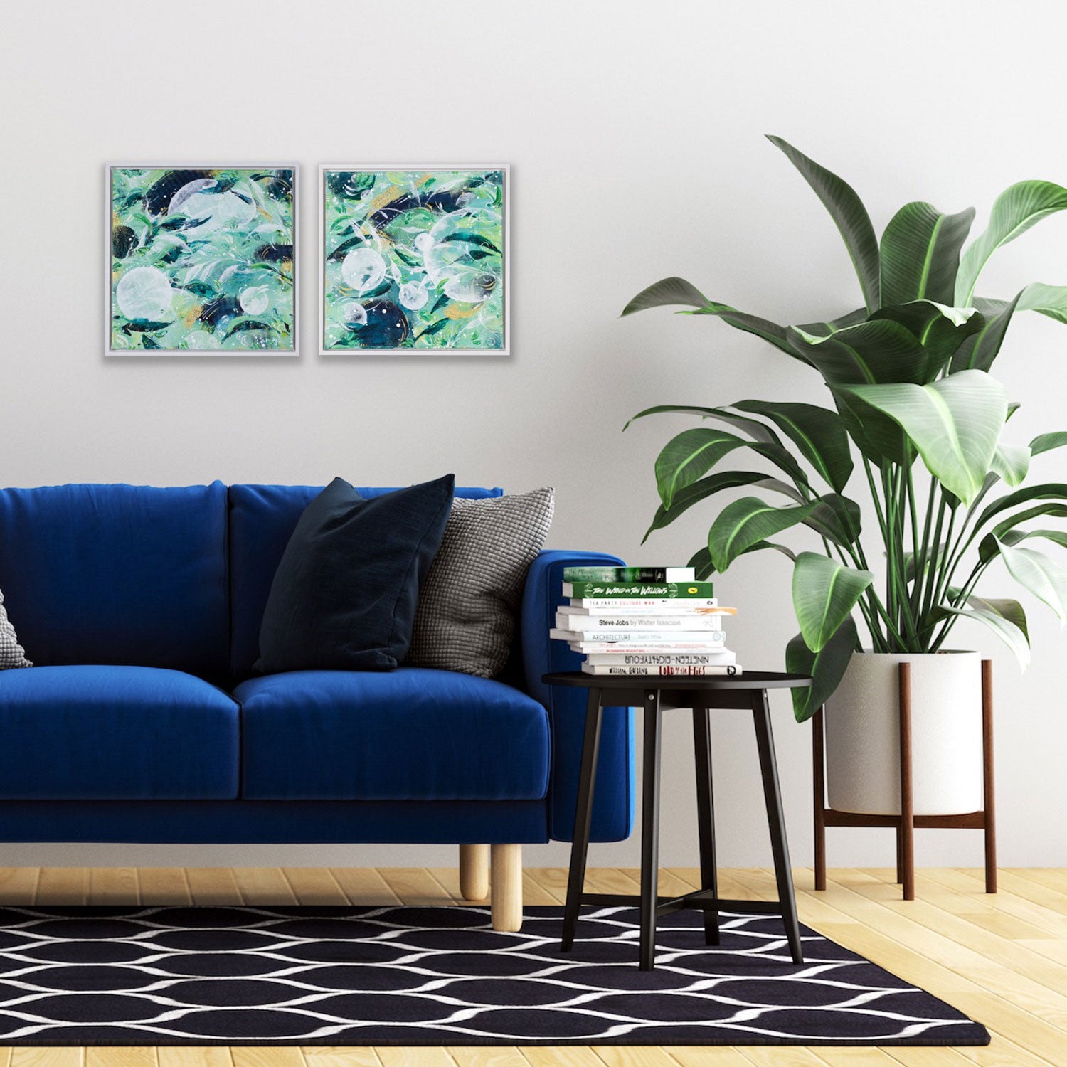 Feathers and Fronds Green Rainforest Painting
