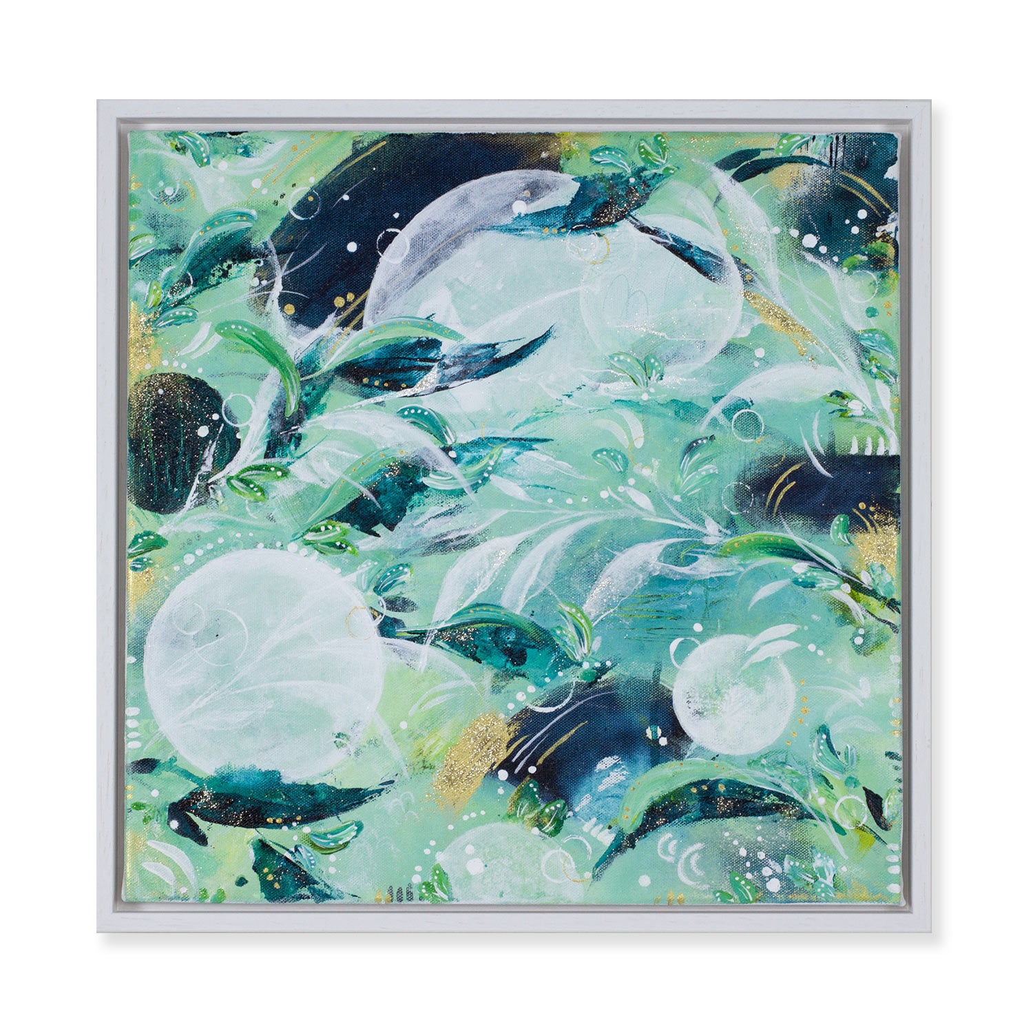 Feathers and Fronds Green Rainforest Painting