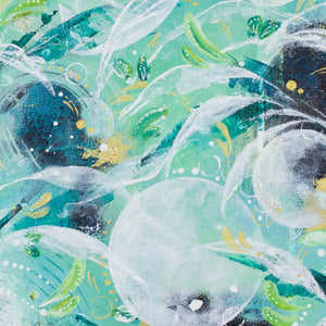 Feathers and Fronds Green Rainforest Painting