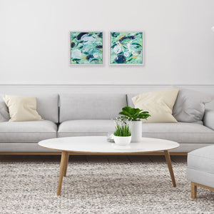 Feathers and Fronds Green Rainforest Painting