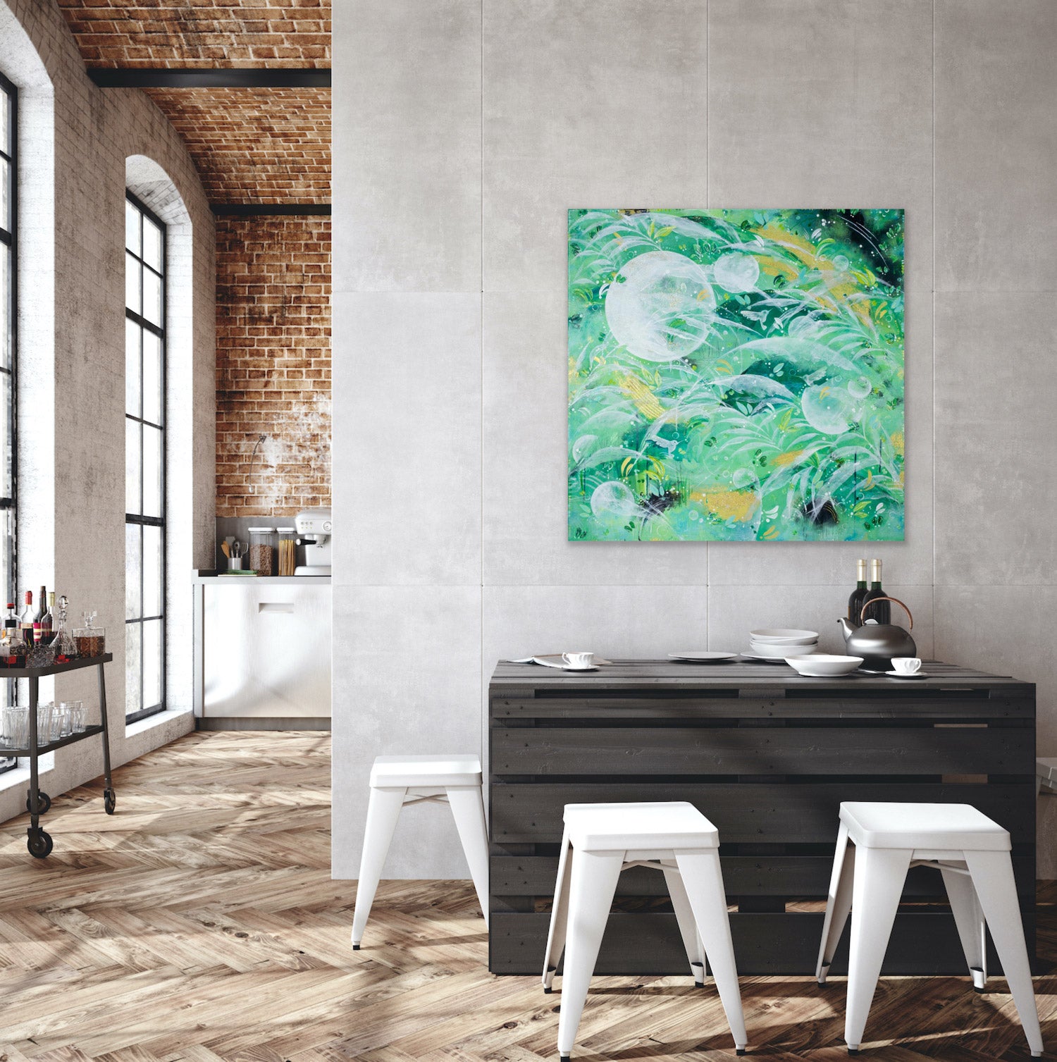 Flourish |  Green Rainforest Painting